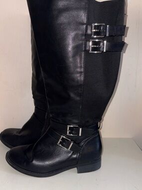 Torrid Black Women's Buckle Knee-High Riding Boots - Classic Style